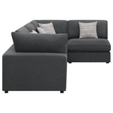 Serene Serene 4-piece Upholstered Modular Sectional Sofa Charcoal 551324-SETA - Ella Furniture