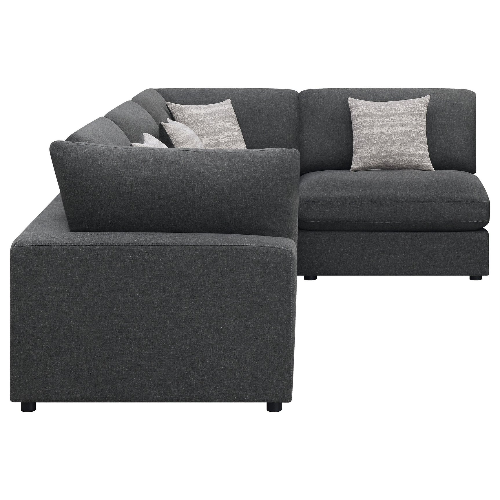 Serene Serene 4-piece Upholstered Modular Sectional Sofa Charcoal 551324-SETA - Ella Furniture
