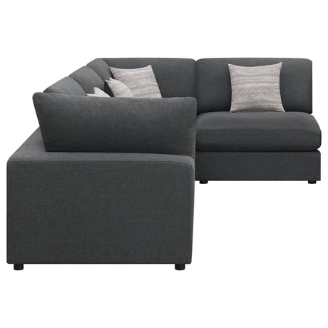 Serene Serene 4-piece Upholstered Modular Sectional Sofa Charcoal 551324-SETA - Ella Furniture