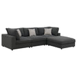 Serene Serene 4-piece Upholstered Modular Sectional Sofa Charcoal 551324-SETB - Ella Furniture
