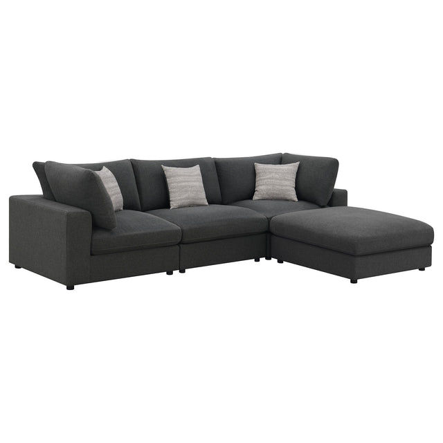Serene Serene 4-piece Upholstered Modular Sectional Sofa Charcoal 551324-SETB - Ella Furniture