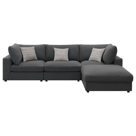 Serene Serene 4-piece Upholstered Modular Sectional Sofa Charcoal 551324-SETB - Ella Furniture