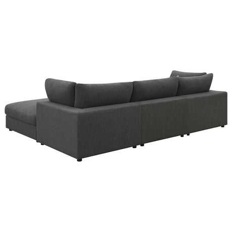 Serene Serene 4-piece Upholstered Modular Sectional Sofa Charcoal 551324-SETB - Ella Furniture