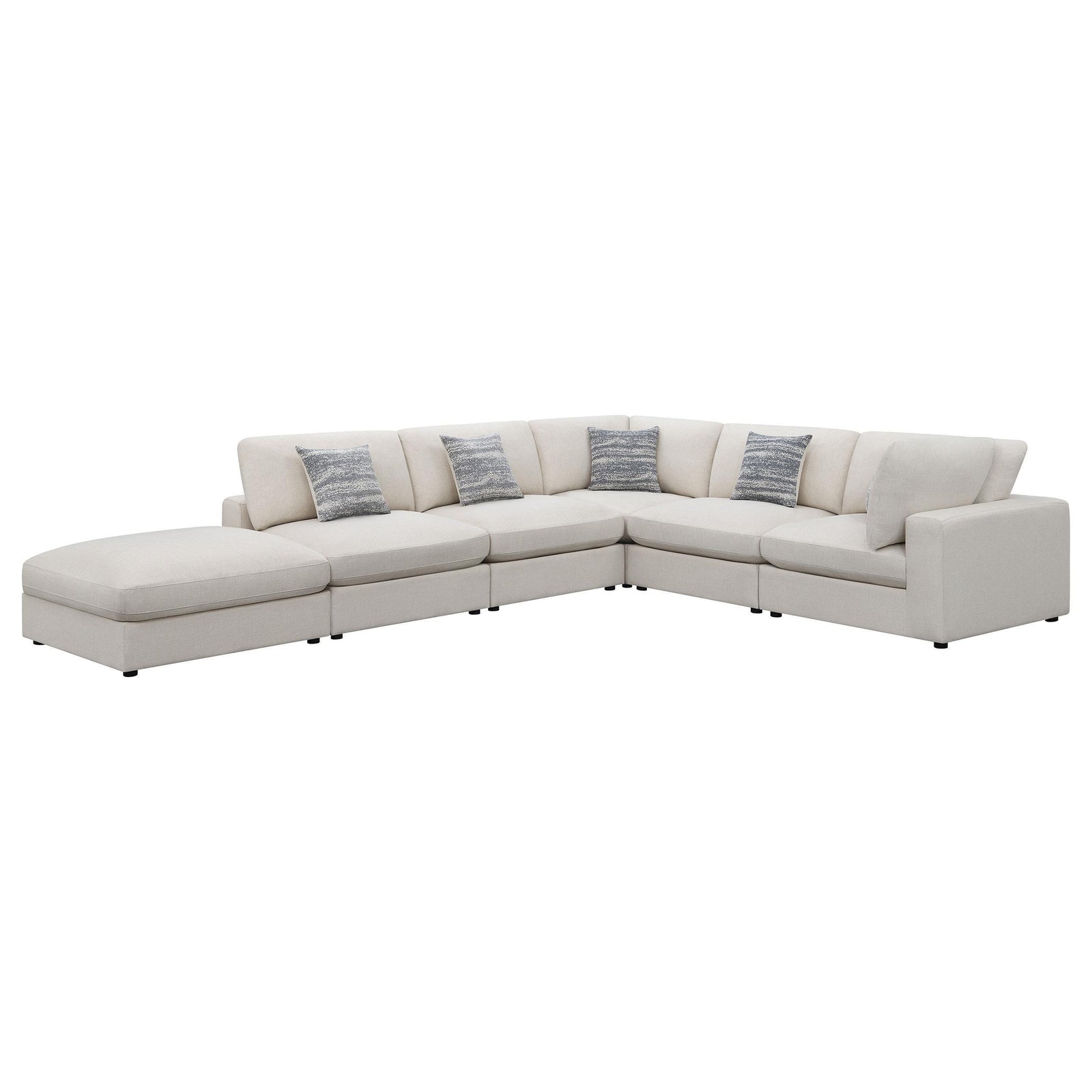 Serene Serene 6-piece Upholstered Modular Sectional Sofa Beige 551321-SET - Ella Furniture