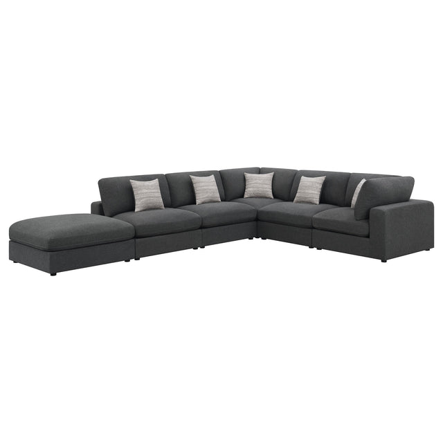 Serene Serene 6-piece Upholstered Modular Sectional Sofa Charcoal 551324-SET - Ella Furniture