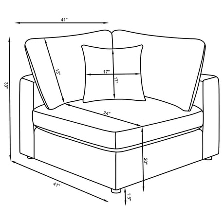 Serene Serene 6-piece Upholstered Modular Sectional Sofa Charcoal 551324-SET - Ella Furniture