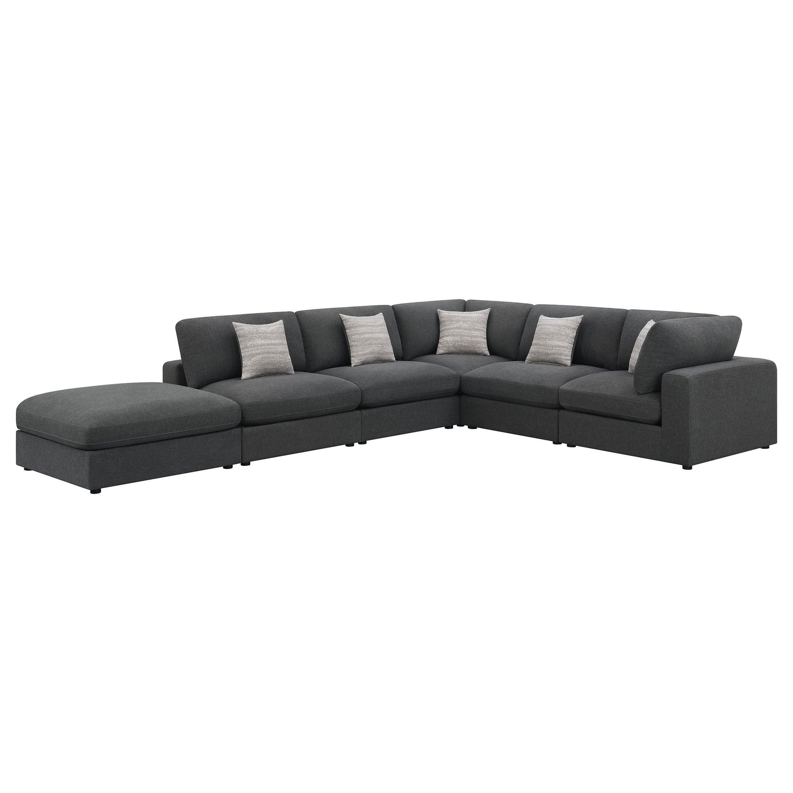 Serene Serene 6-piece Upholstered Modular Sectional Sofa Charcoal 551324-SET - Ella Furniture