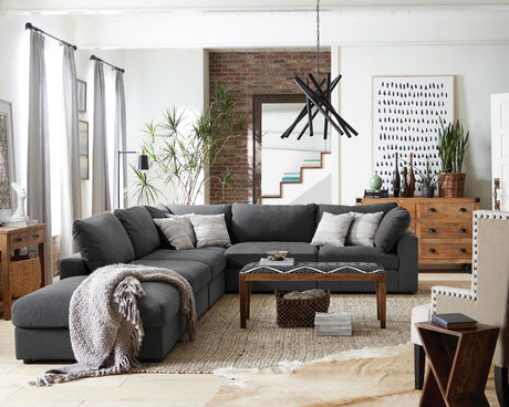 Serene Serene 6-piece Upholstered Modular Sectional Sofa Charcoal 551324-SET - Ella Furniture