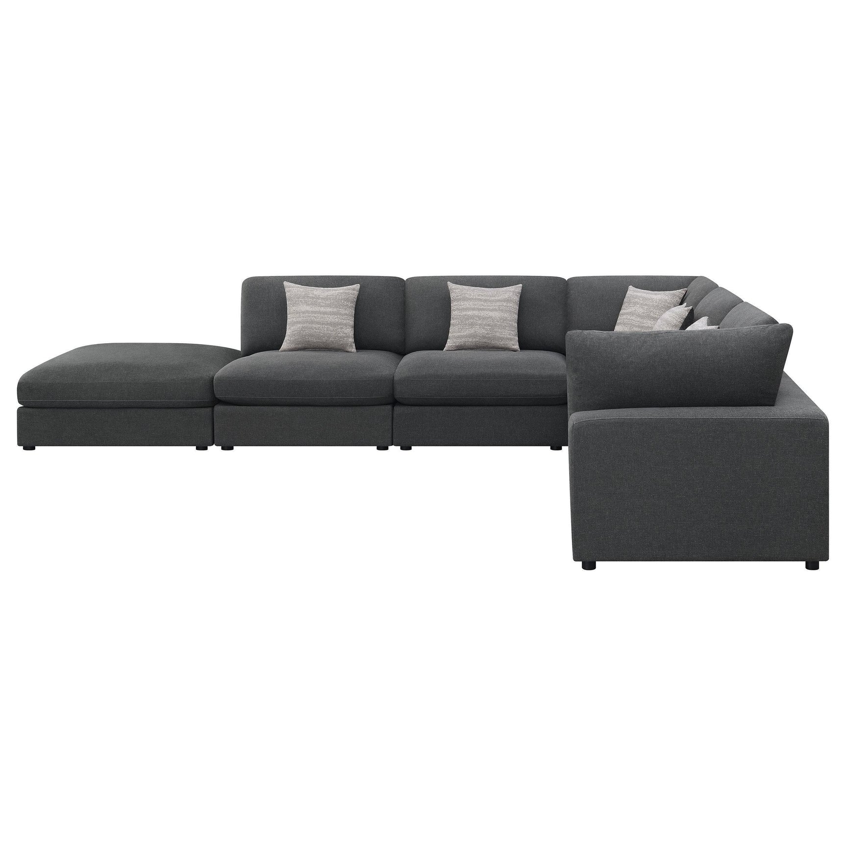 Serene Serene 6-piece Upholstered Modular Sectional Sofa Charcoal 551324-SET - Ella Furniture