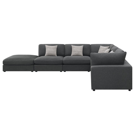 Serene Serene 6-piece Upholstered Modular Sectional Sofa Charcoal 551324-SET - Ella Furniture