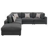 Serene Serene 6-piece Upholstered Modular Sectional Sofa Charcoal 551324-SET - Ella Furniture
