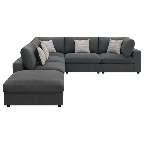 Serene Serene 6-piece Upholstered Modular Sectional Sofa Charcoal 551324-SET - Ella Furniture
