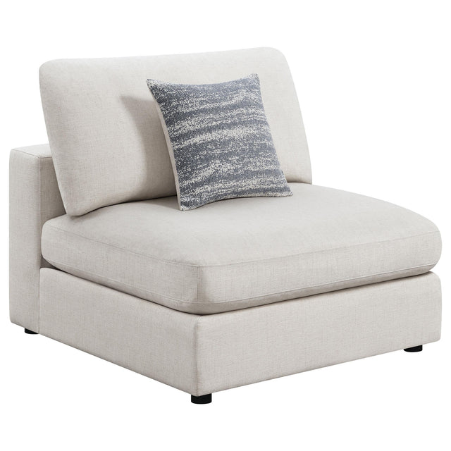 Serene Serene Upholstered Armless Chair Beige 551321 - Ella Furniture