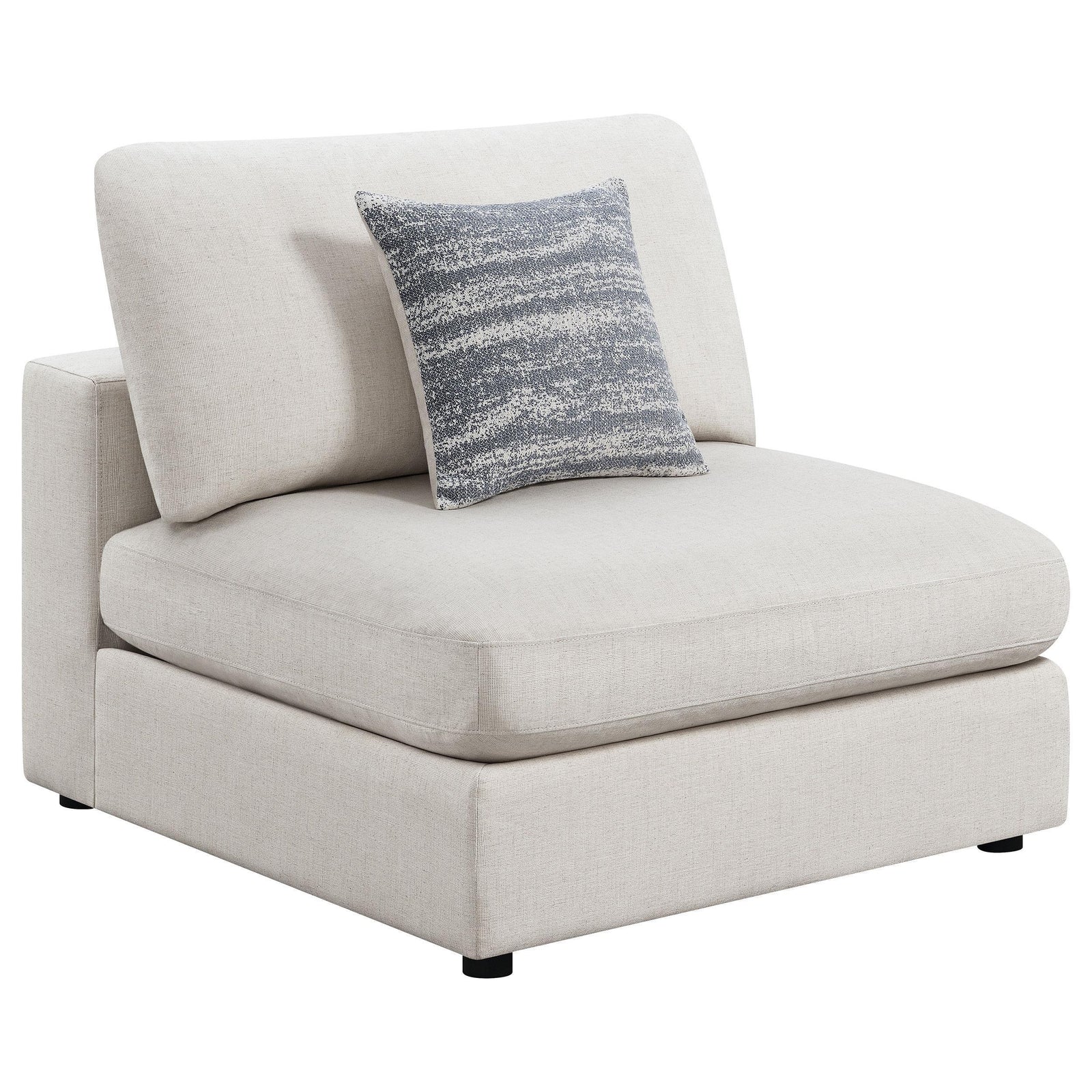 Serene Serene Upholstered Armless Chair Beige 551321 - Ella Furniture
