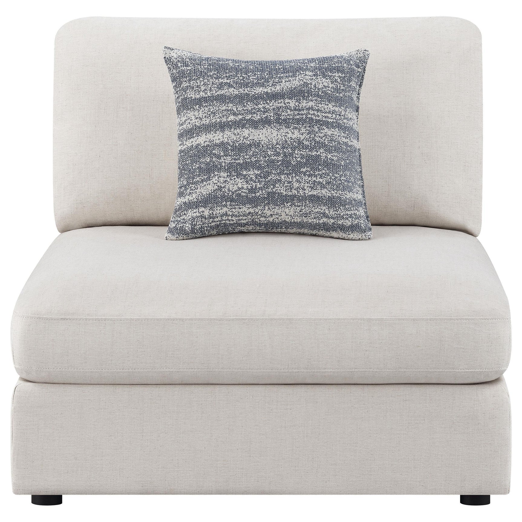 Serene Serene Upholstered Armless Chair Beige 551321 - Ella Furniture