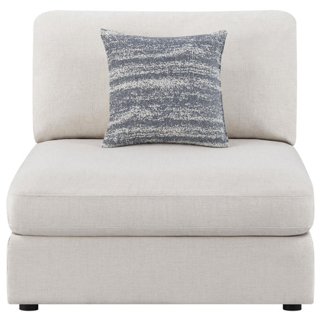 Serene Serene Upholstered Armless Chair Beige 551321 - Ella Furniture