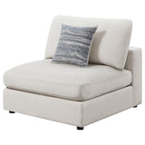 Serene Serene Upholstered Armless Chair Beige 551321 - Ella Furniture