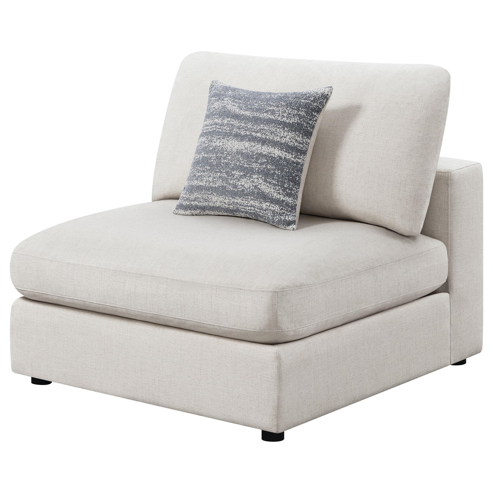 Serene Serene Upholstered Armless Chair Beige 551321 - Ella Furniture