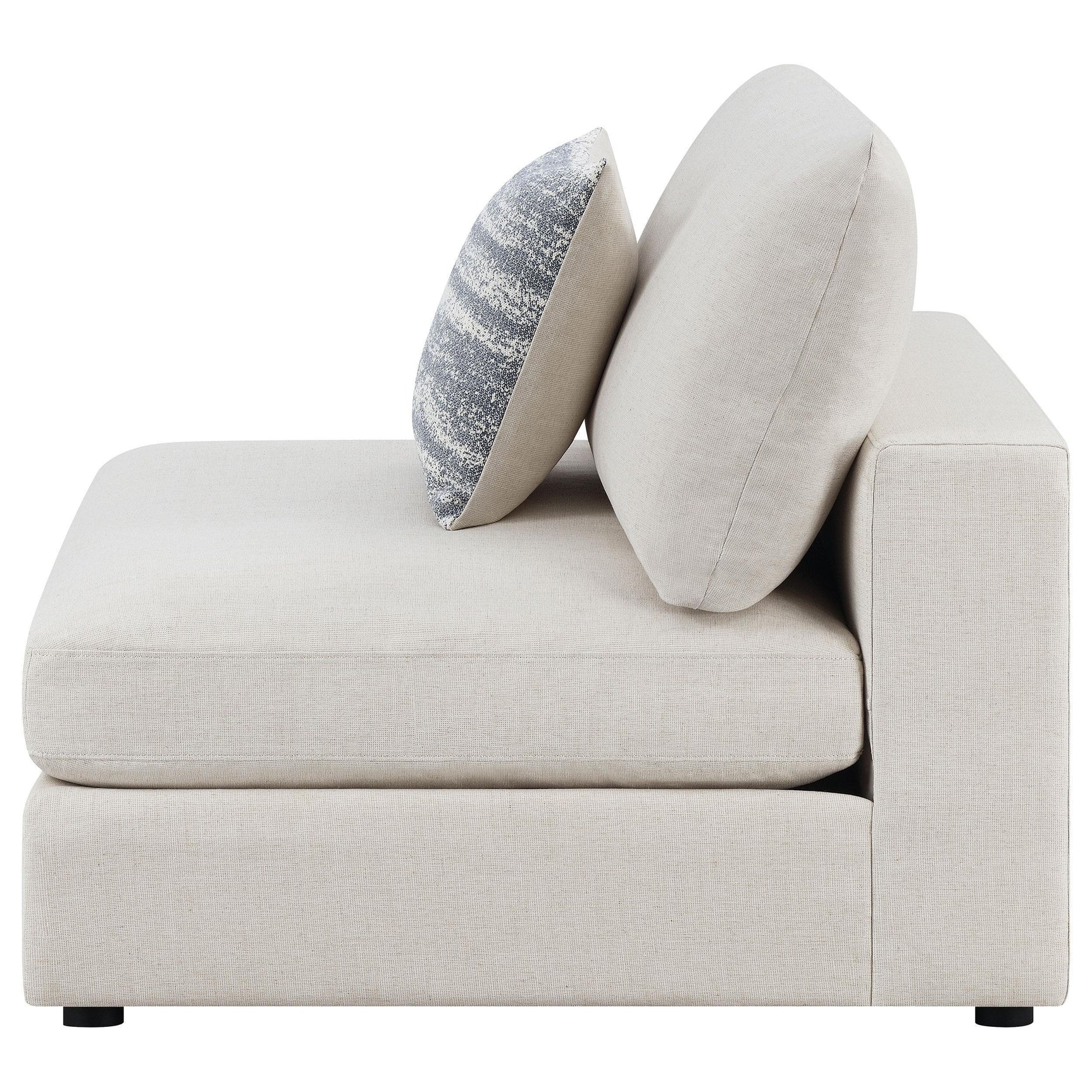Serene Serene Upholstered Armless Chair Beige 551321 - Ella Furniture