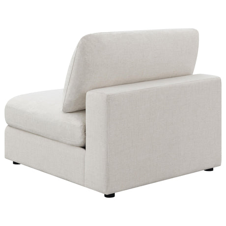 Serene Serene Upholstered Armless Chair Beige 551321 - Ella Furniture