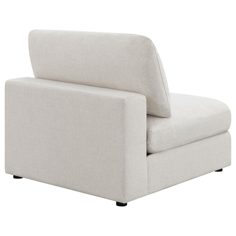 Serene Serene Upholstered Armless Chair Beige 551321 - Ella Furniture