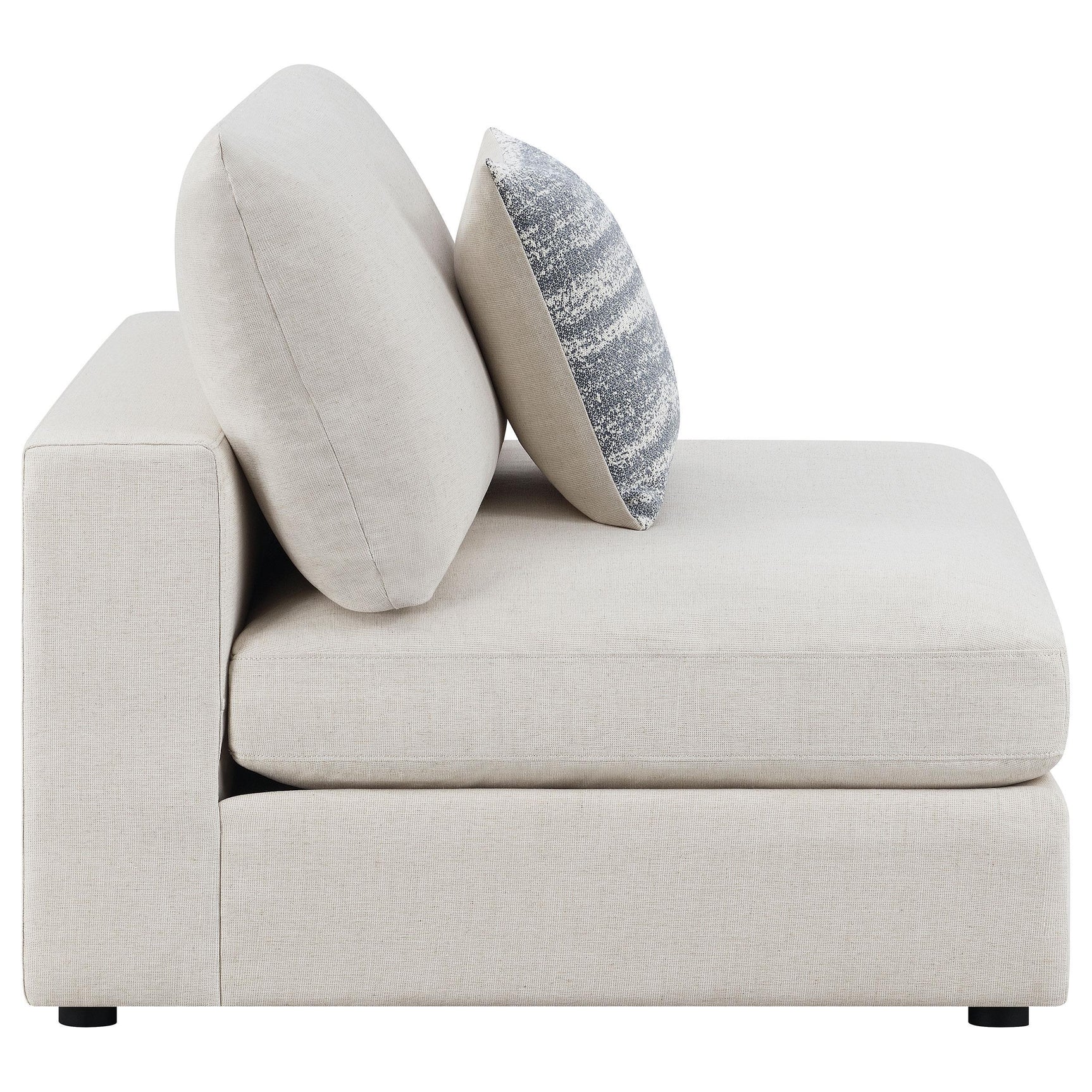 Serene Serene Upholstered Armless Chair Beige 551321 - Ella Furniture