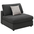 Serene Serene Upholstered Armless Chair Charcoal 551324 - Ella Furniture