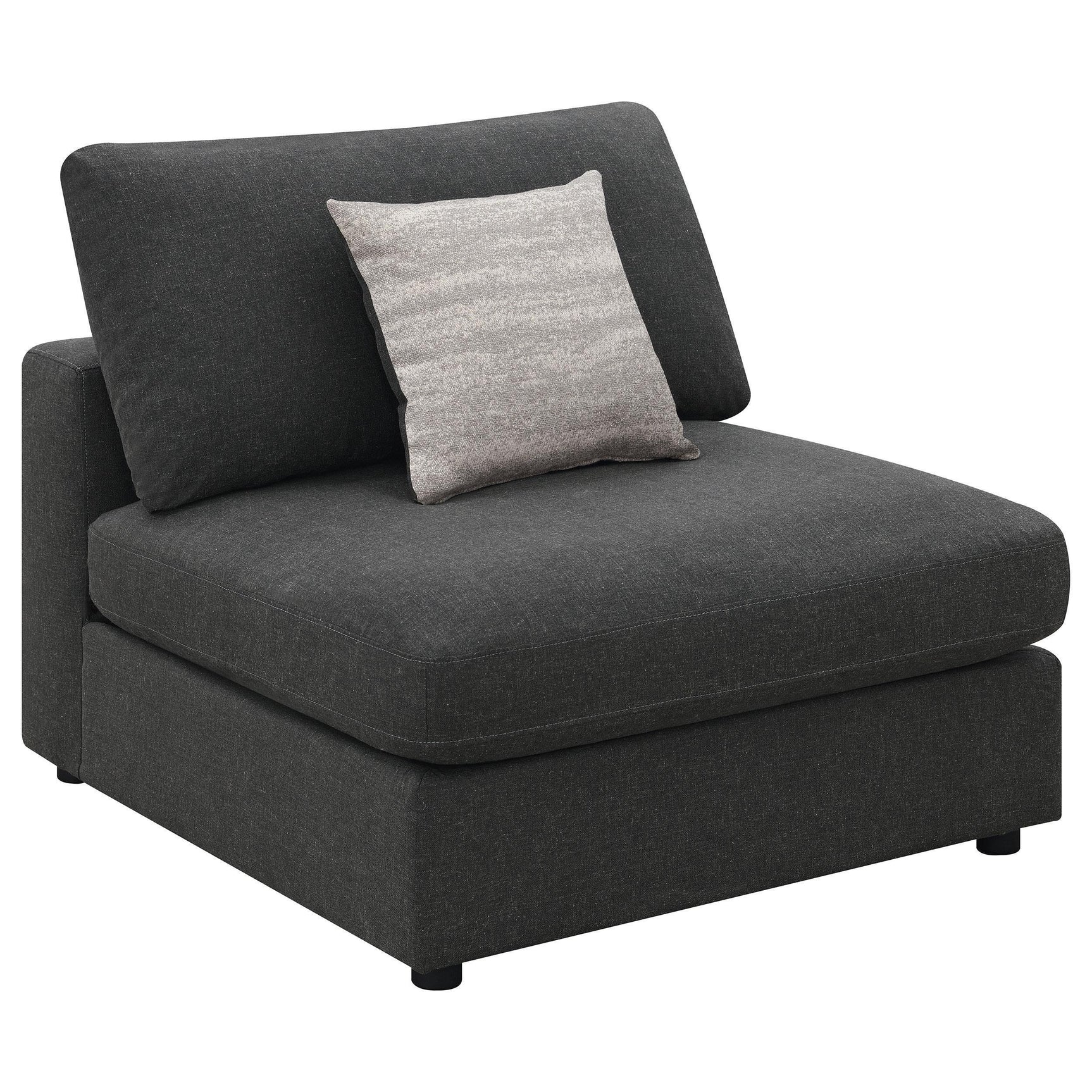 Serene Serene Upholstered Armless Chair Charcoal 551324 - Ella Furniture