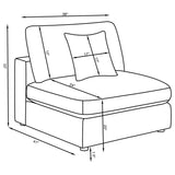 Serene Serene Upholstered Armless Chair Charcoal 551324 - Ella Furniture