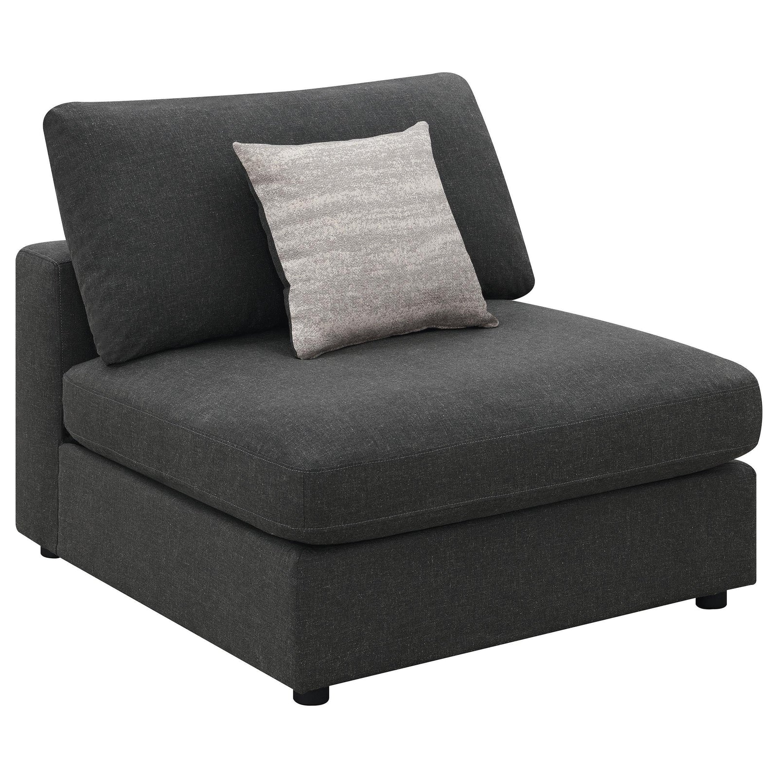 Serene Serene Upholstered Armless Chair Charcoal 551324 - Ella Furniture