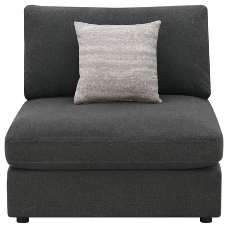 Serene Serene Upholstered Armless Chair Charcoal 551324 - Ella Furniture
