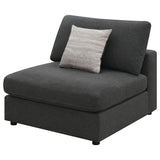 Serene Serene Upholstered Armless Chair Charcoal 551324 - Ella Furniture