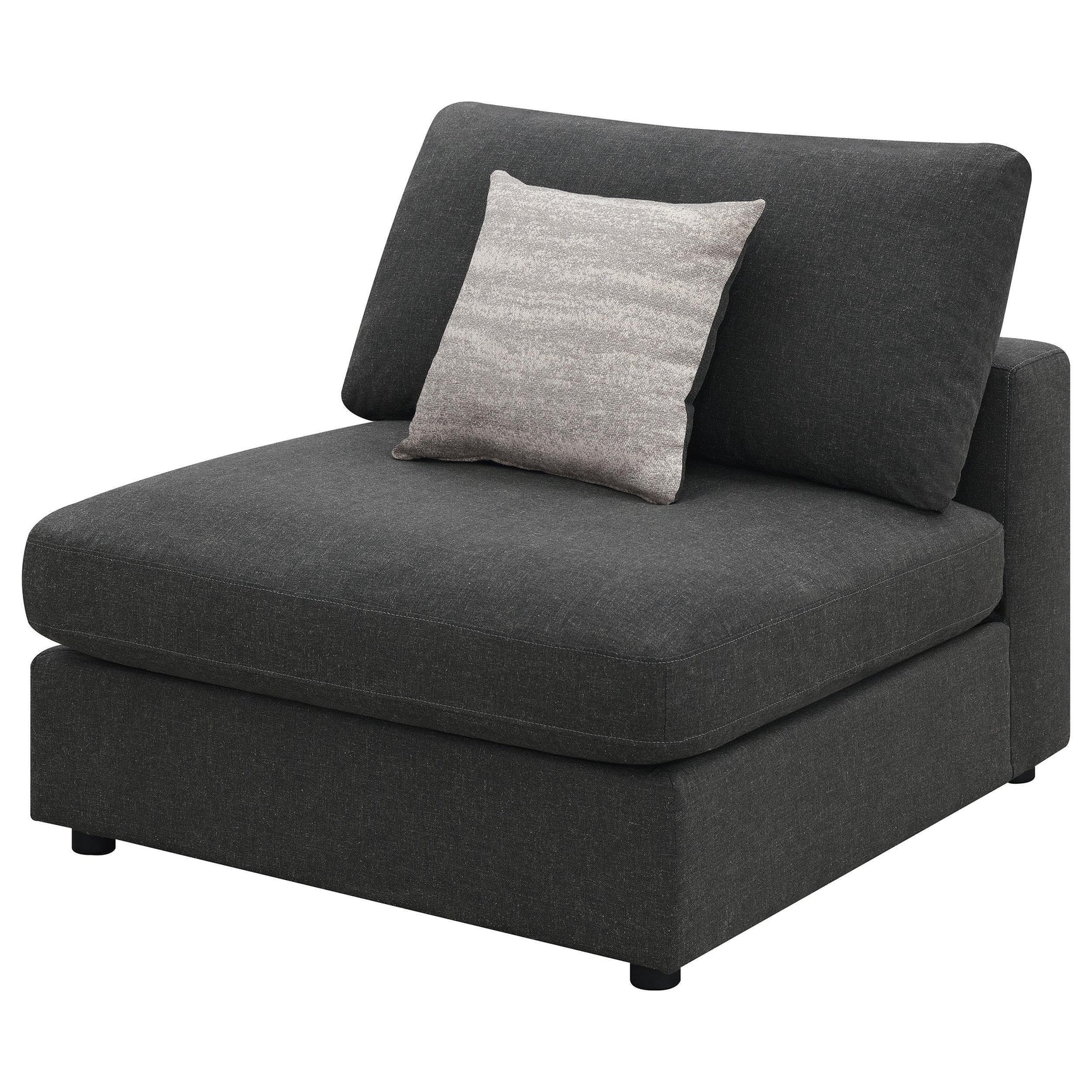 Serene Serene Upholstered Armless Chair Charcoal 551324 - Ella Furniture