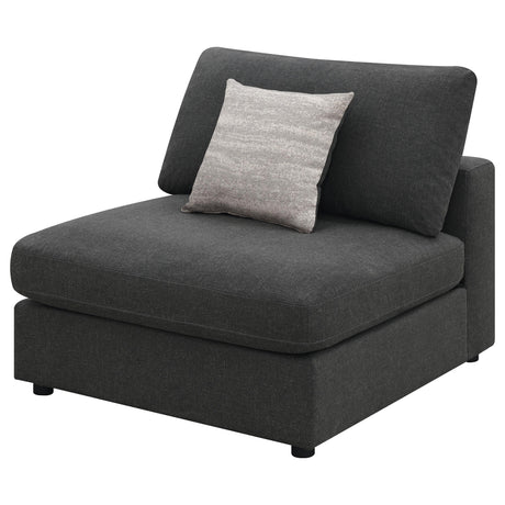 Serene Serene Upholstered Armless Chair Charcoal 551324 - Ella Furniture