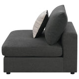 Serene Serene Upholstered Armless Chair Charcoal 551324 - Ella Furniture