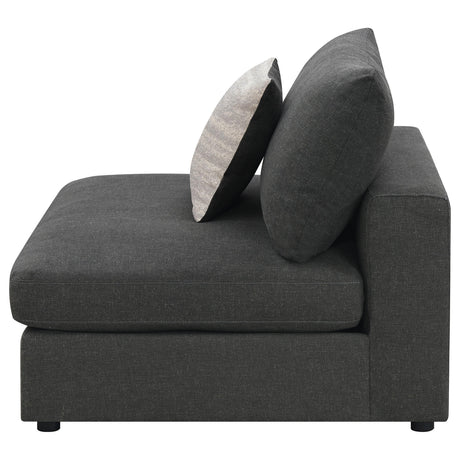 Serene Serene Upholstered Armless Chair Charcoal 551324 - Ella Furniture
