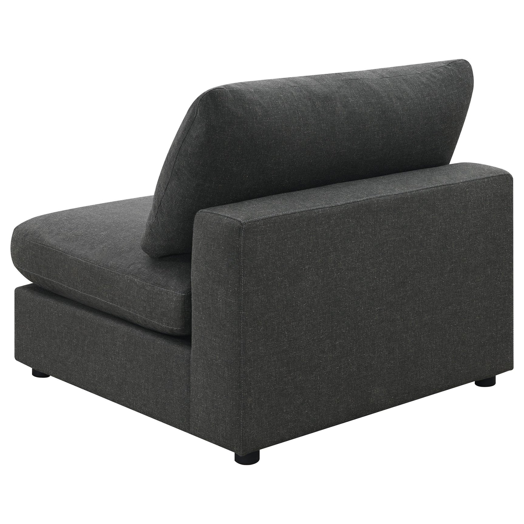 Serene Serene Upholstered Armless Chair Charcoal 551324 - Ella Furniture