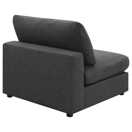 Serene Serene Upholstered Armless Chair Charcoal 551324 - Ella Furniture