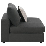 Serene Serene Upholstered Armless Chair Charcoal 551324 - Ella Furniture