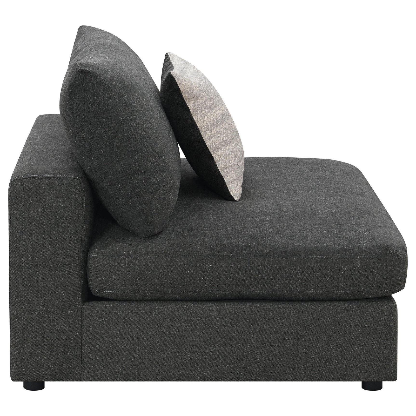 Serene Serene Upholstered Armless Chair Charcoal 551324 - Ella Furniture