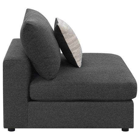 Serene Serene Upholstered Armless Chair Charcoal 551324 - Ella Furniture