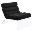Serreta Boucle Upholstered Armless Accent Chair With Clear Acrylic Frame Black 903162 - Ella Furniture