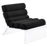 Serreta Boucle Upholstered Armless Accent Chair With Clear Acrylic Frame Black 903162 - Ella Furniture