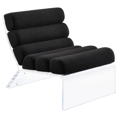 Serreta Boucle Upholstered Armless Accent Chair With Clear Acrylic Frame Black 903162 - Ella Furniture