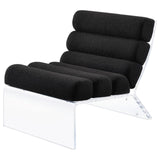 Serreta Boucle Upholstered Armless Accent Chair With Clear Acrylic Frame Black 903162 - Ella Furniture