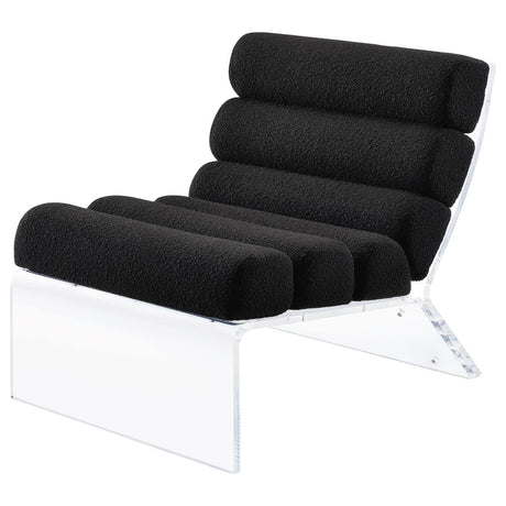 Serreta Boucle Upholstered Armless Accent Chair With Clear Acrylic Frame Black 903162 - Ella Furniture