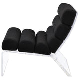 Serreta Boucle Upholstered Armless Accent Chair With Clear Acrylic Frame Black 903162 - Ella Furniture