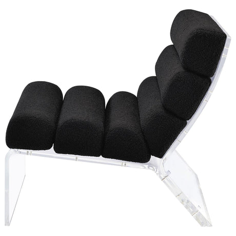 Serreta Boucle Upholstered Armless Accent Chair With Clear Acrylic Frame Black 903162 - Ella Furniture