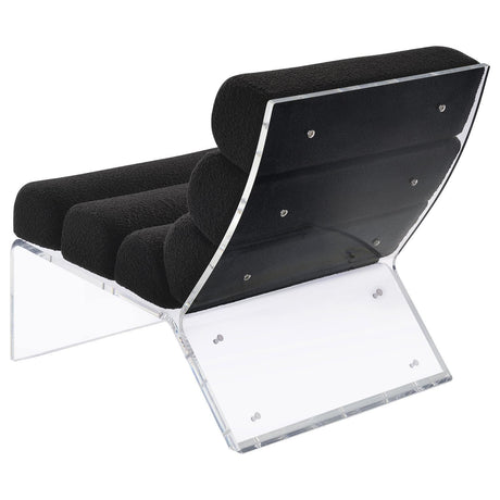 Serreta Boucle Upholstered Armless Accent Chair With Clear Acrylic Frame Black 903162 - Ella Furniture