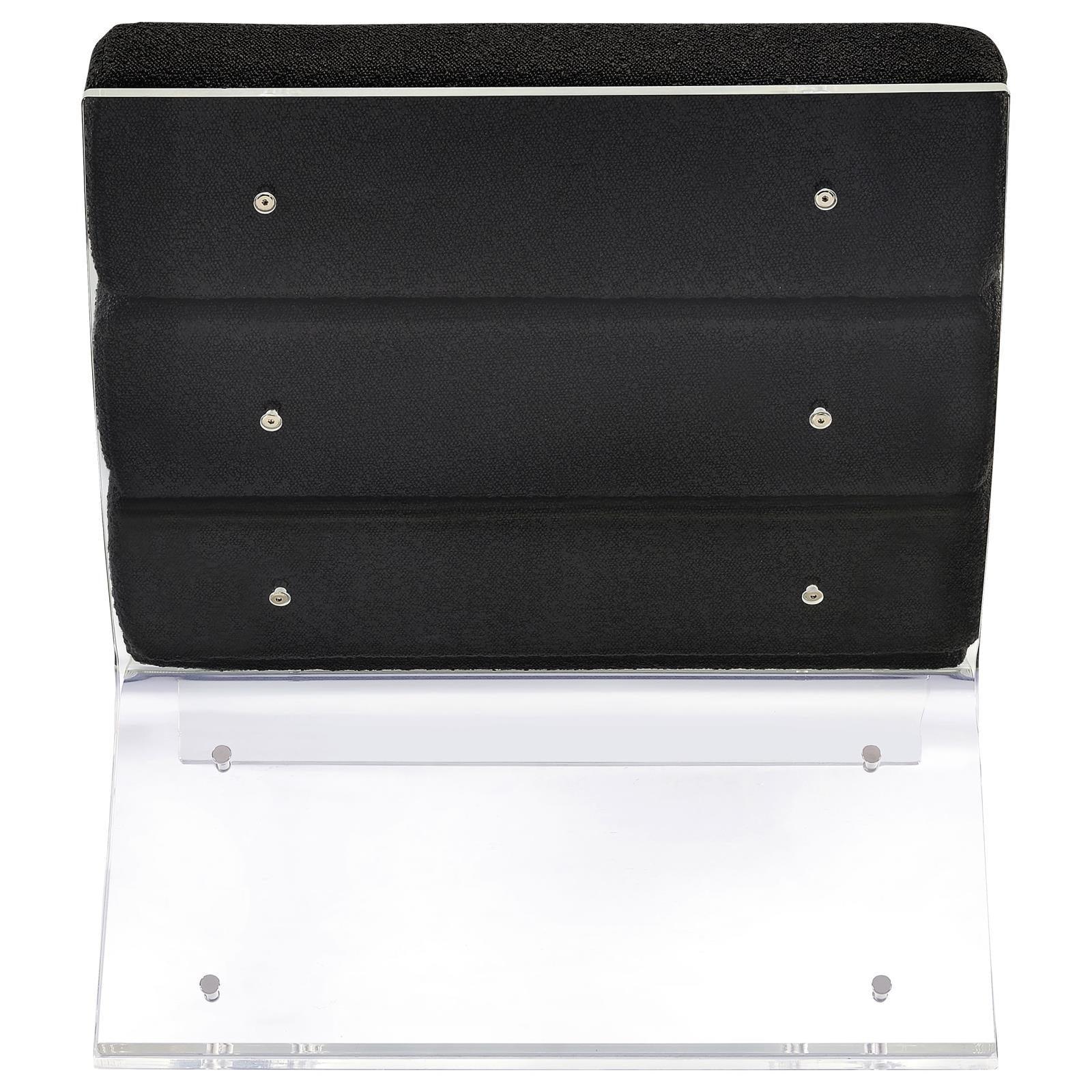 Serreta Boucle Upholstered Armless Accent Chair With Clear Acrylic Frame Black 903162 - Ella Furniture